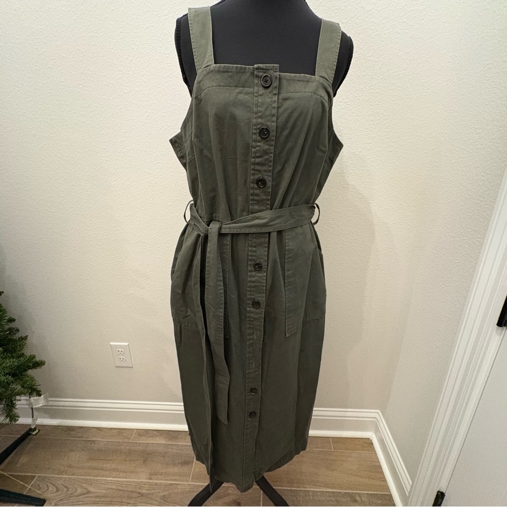 Universal Thread Green Button-Front Midi Dress